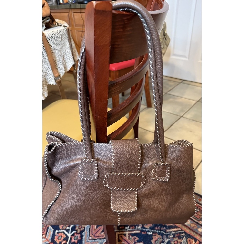 OMBU‎ BROWN SUEDE LEATHER SHOULDER HANDBAG